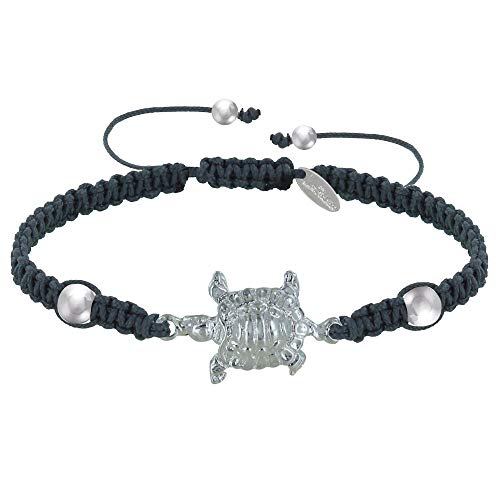 LES POULETTES BIJOUX - Schildkrötenarmband aus 10 Mikrometer Silbernem Metall mit Geflochtenem Glied - Grau von LES POULETTES BIJOUX