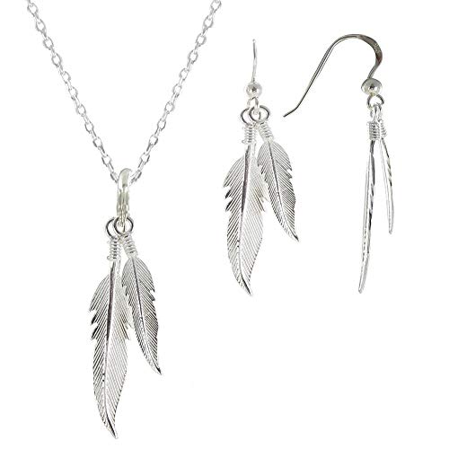 LES POULETTES BIJOUX - Set 925 Silber Federn Kette und Ohrringe - Taille 40 cm LES POULETTES BIJOUX - Set 925 Silber Federn Kette und Ohrringe - Taille 40 cm von LES POULETTES BIJOUX