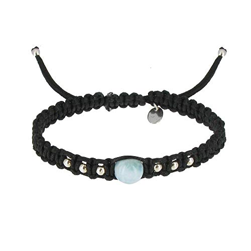 LES POULETTES BIJOUX - Shamballa Armband Silber und Blau Larimar Dominikanische von LES POULETTES BIJOUX