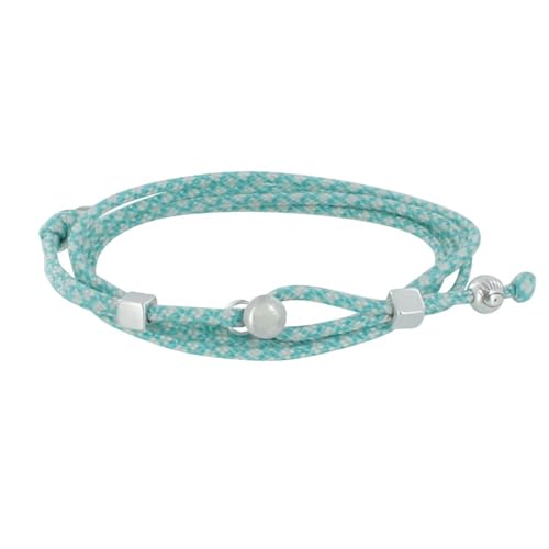 LES POULETTES BIJOUX - Silbernen Metall Herren Armband Würfel Knopf Verschluss und Paracord Link - Blauer Himmel von LES POULETTES BIJOUX