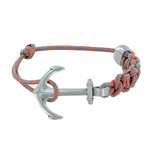 LES POULETTES BIJOUX - Silbrig Armband Anker Geflochtenen Verbindung Bicolor Link - Grau von LES POULETTES BIJOUX