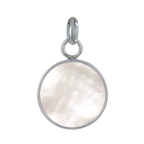 LES POULETTES BIJOUX - Sterling Silber 925 Anhänger Glatten Kreis Perlmutt von LES POULETTES BIJOUX