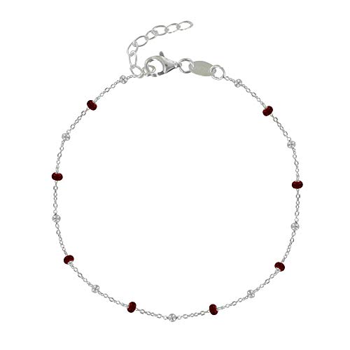 LES POULETTES BIJOUX - Sterling Silber 925 Armband Email Perlen und 925 Silber Perlen - Rote von LES POULETTES BIJOUX