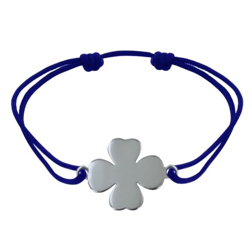 LES POULETTES BIJOUX - Sterling Silber 925 Armband Klee mit Link - Blau Navy von LES POULETTES BIJOUX
