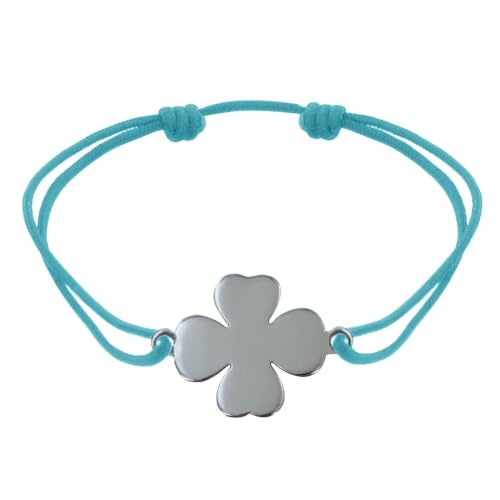 LES POULETTES BIJOUX - Sterling Silber 925 Armband Klee mit Link - Turquoise von LES POULETTES BIJOUX