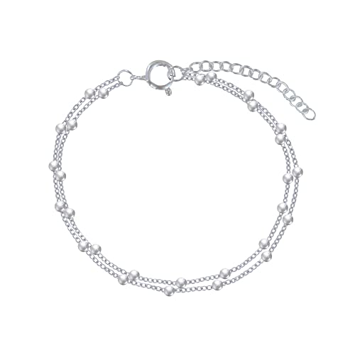 LES POULETTES BIJOUX - Sterling Silber 925 Armband Perlen Doppel Ketten LES POULETTES BIJOUX - Sterling Silber 925 Armband Perlen Doppel Ketten von LES POULETTES BIJOUX