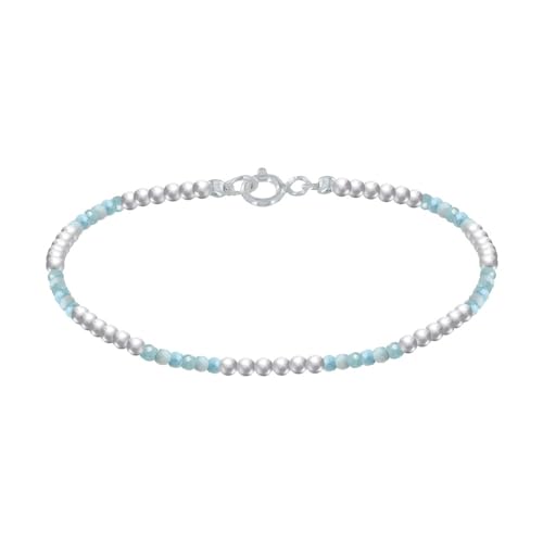 LES POULETTES BIJOUX - Sterling Silber 925 Armband Perlen und Facettierten Larimar M1 von LES POULETTES BIJOUX