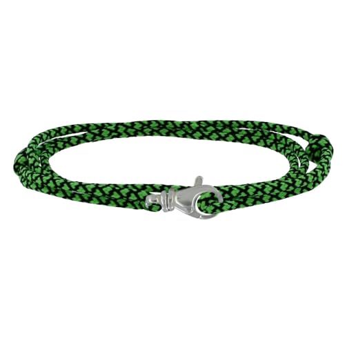 LES POULETTES BIJOUX - Sterling Silber 925 Gemischtes Armband Drehbaren Karabiner und Paracord Link - Grün LES POULETTES BIJOUX - Sterling Silber 925 Gemischtes Armband Drehbaren Karabiner und Paracord Link - Grün von LES POULETTES BIJOUX