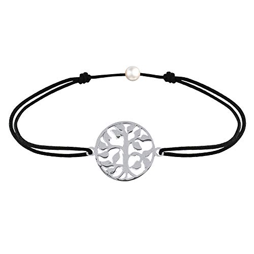 LES POULETTES BIJOUX - Sterling Silber 925 Link Armband Lebensbaum - Schwarz von LES POULETTES BIJOUX