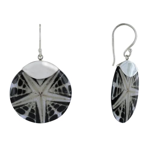 LES POULETTES BIJOUX - Sterling Silber 925 Ohrringe Scheibe Seestern - Schwarz von LES POULETTES BIJOUX