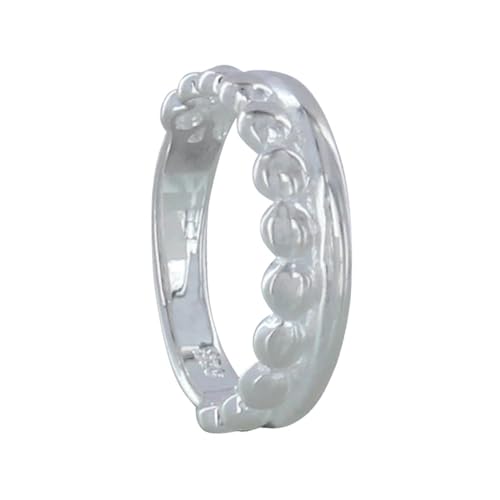 LES POULETTES BIJOUX - Sterling Silber 925 Ring Ehering und Flachen Perlen - taille 60 (19.1) von LES POULETTES BIJOUX