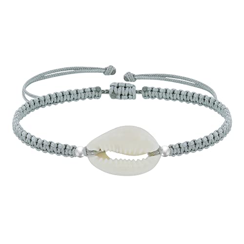 LES POULETTES BIJOUX - Sterling Silber 925 Armband Kauri Geflecht Link - Hellgrau von LES POULETTES BIJOUX