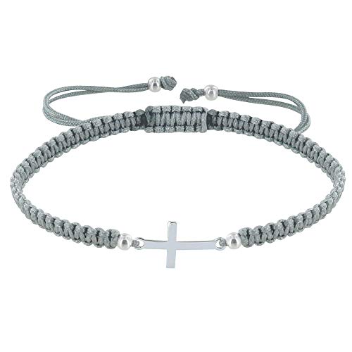 LES POULETTES BIJOUX - Sterling Silber 925 Armband Überqueren Geflecht Link - Classics - Hellgrau von LES POULETTES BIJOUX