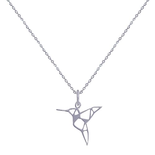 LES POULETTES BIJOUX - Sterling Silber Halskette Durchbrochenen Kolibri - grobe 42 cm von LES POULETTES BIJOUX
