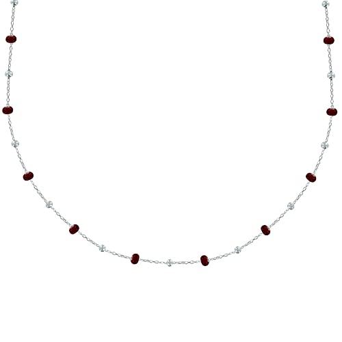 LES POULETTES BIJOUX - Sterling Silber 925 Halskette Email Perlen und Silber Perlen - Rote von LES POULETTES BIJOUX