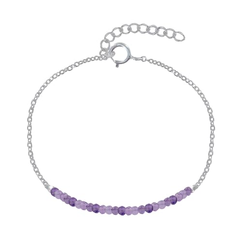 LES POULETTES BIJOUX - Sterling Silber Kette Armband und Facettierten Amethyst Perlen von LES POULETTES BIJOUX