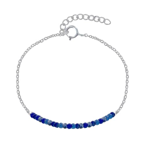 LES POULETTES BIJOUX - Sterling Silber 925 Kette Armband und Facettierten Lapislazuli Perlen LES POULETTES BIJOUX - Sterling Silber 925 Kette Armband und Facettierten Lapislazuli Perlen von LES POULETTES BIJOUX