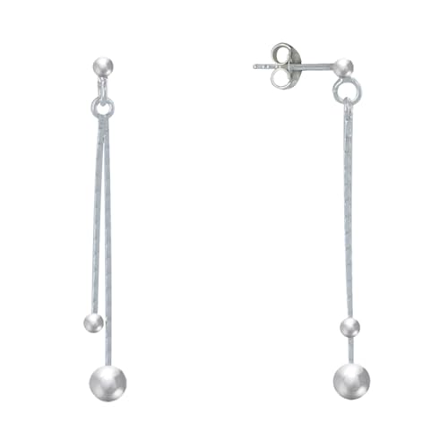 LES POULETTES BIJOUX - Sterling Silber Ohrringe 2 Ketten und 2 Perlen LES POULETTES BIJOUX - Sterling Silber Ohrringe 2 Ketten und 2 Perlen von LES POULETTES BIJOUX