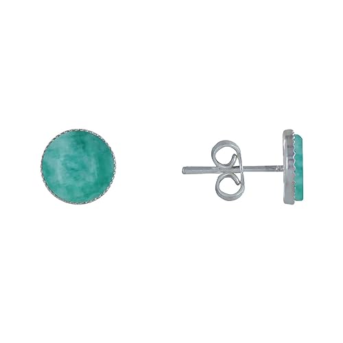 LES POULETTES BIJOUX - Sterling Silber 925 Ohrringe Gezackten Kreis Amazonit von LES POULETTES BIJOUX