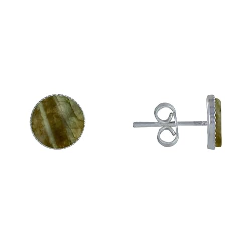 LES POULETTES BIJOUX - Sterling Silber 925 Ohrringe Gezackten Kreis Labradorit von LES POULETTES BIJOUX