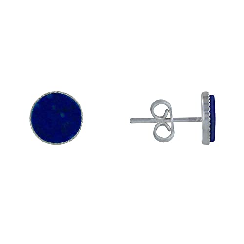 LES POULETTES BIJOUX - Sterling Silber 925 Ohrringe Gezackten Kreis Lapislazuli von LES POULETTES BIJOUX