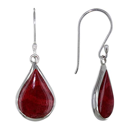 LES POULETTES BIJOUX - Sterling Silber 925 Ohrringe Kleiner Tropfen Farbe Koralle von LES POULETTES BIJOUX