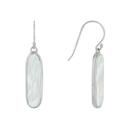 LES POULETTES BIJOUX - Sterling Silber 925 Ohrringe Perlmutt Ovalen Rechteck - Weib von LES POULETTES BIJOUX