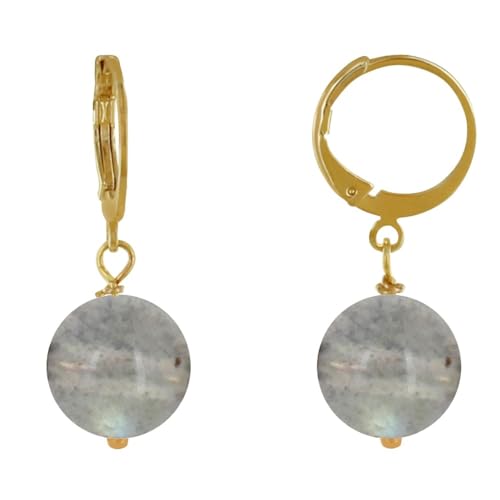 LES POULETTES BIJOUX - Vergoldet Ohrringe Mini Reifen und Labradorit Perle LES POULETTES BIJOUX - Vergoldet Ohrringe Mini Reifen und Labradorit Perle von LES POULETTES BIJOUX