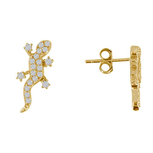 LES POULETTES BIJOUX - Vergoldet Ohrringe Salamander und Strass von LES POULETTES BIJOUX