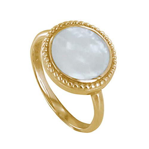 LES POULETTES BIJOUX - Vergoldet Ring Elfenbein Perlmutt Rund - taille 58 (18.5) von LES POULETTES BIJOUX