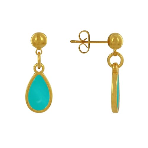 LES POULETTES BIJOUX - Vergoldetem Metall Nägel Ohrringe Durchscheinender Farbiger Kleinen Tropfen - Turquoise LES POULETTES BIJOUX - Vergoldetem Metall Nägel Ohrringe Durchscheinender Farbiger Kleinen Tropfen - Turquoise von LES POULETTES BIJOUX