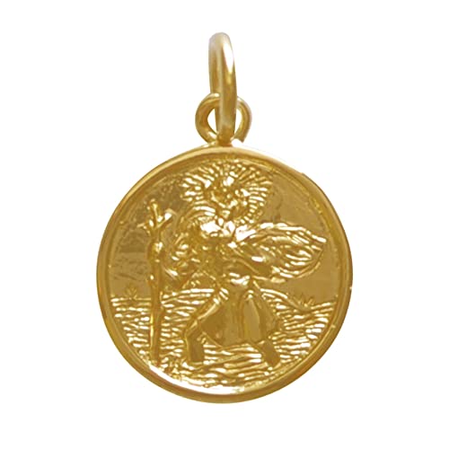 LES POULETTES BIJOUX - Vergoldeter Anhänger Runden Medaille Heiligen Christophorus von LES POULETTES BIJOUX