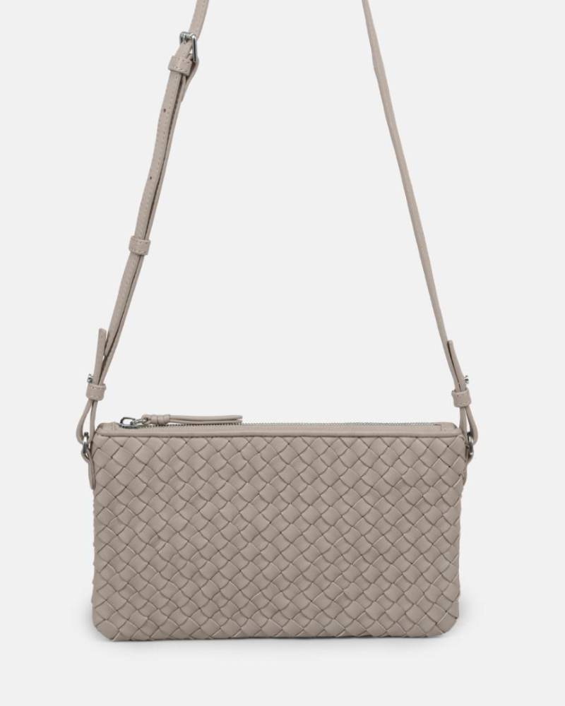 LES VISIONNAIRES - Handtasche Mit Reißversc Alice, Weave Cappuccino Beige Beige von LES VISIONNAIRES