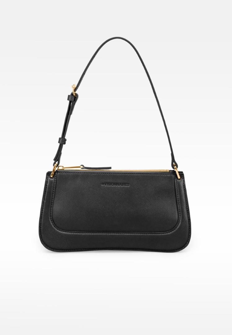 LES VISIONNAIRES - Handtasche Mit Reißversc Colette, Structure Black Schwarz von LES VISIONNAIRES