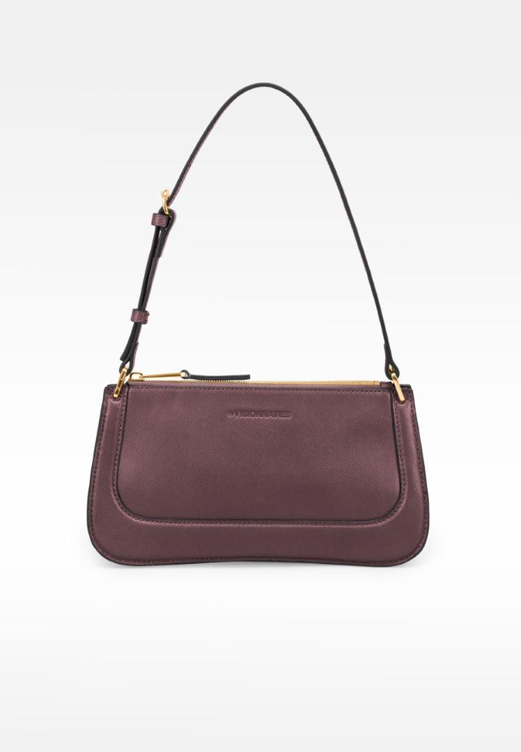 LES VISIONNAIRES - Handtasche Mit Reißversc Colette, Structure Cranberry Red Bordo von LES VISIONNAIRES