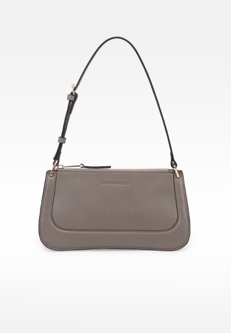 LES VISIONNAIRES - Handtasche Mit Reißversc Colette, Structure Taupe Brown Taupe von LES VISIONNAIRES