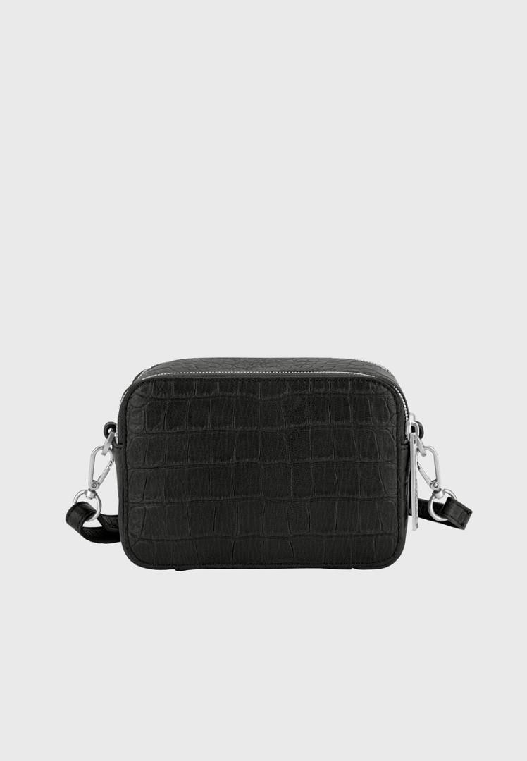 LES VISIONNAIRES - Handtasche Mit Reißversc Ella Croco Black Schwarz von LES VISIONNAIRES