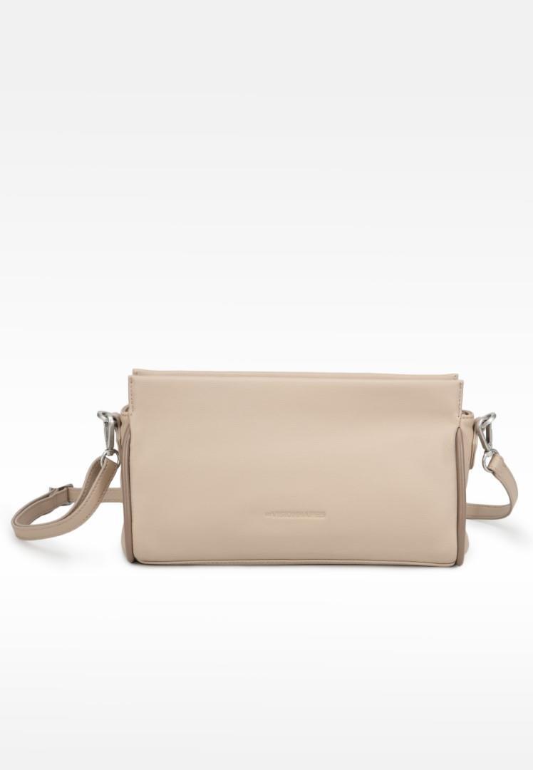 LES VISIONNAIRES - Handtasche Mit Reißversc Piping, Gabrielle Light Beige-Taupe Brown Beige von LES VISIONNAIRES