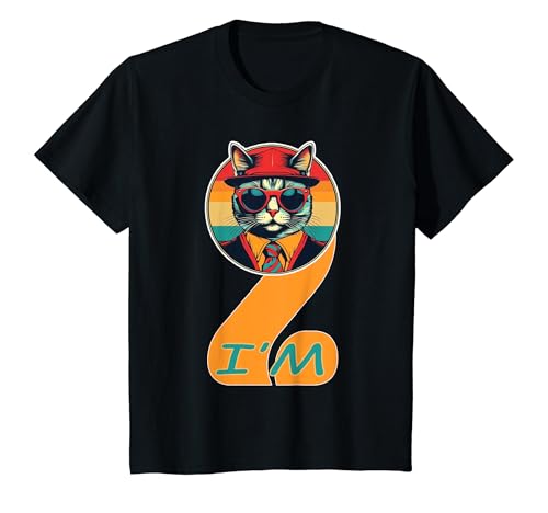 Kinder Ich bin 2 Jahre alt, habe 2 Jahre Geburtstag, süße Katze für Kinder T-Shirt von LESEEVO, Birthday Kids design