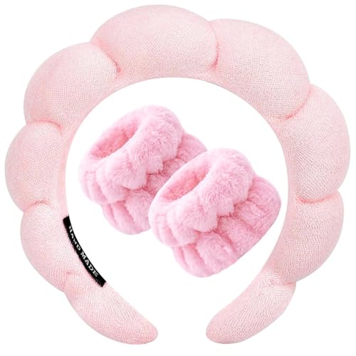 LESIGE 1 x Gesichts-Spa-Stirnband, 2 x Armband-Kombinationsset, rosa Make-up-Stirnband und Handgelenk-Waschband-Set für Gesichtswäsche, Hautpflege, Dusche, Make-up-Entfernung LESIGE 1 x Gesichts-Spa-Stirnband, 2 x Armband-Kombinationsset, rosa Make-up-Stirnband und Handgelenk-Waschband-Set für Gesichtswäsche, Hautpflege, Dusche, Make-up-Entfernung von LESIGE