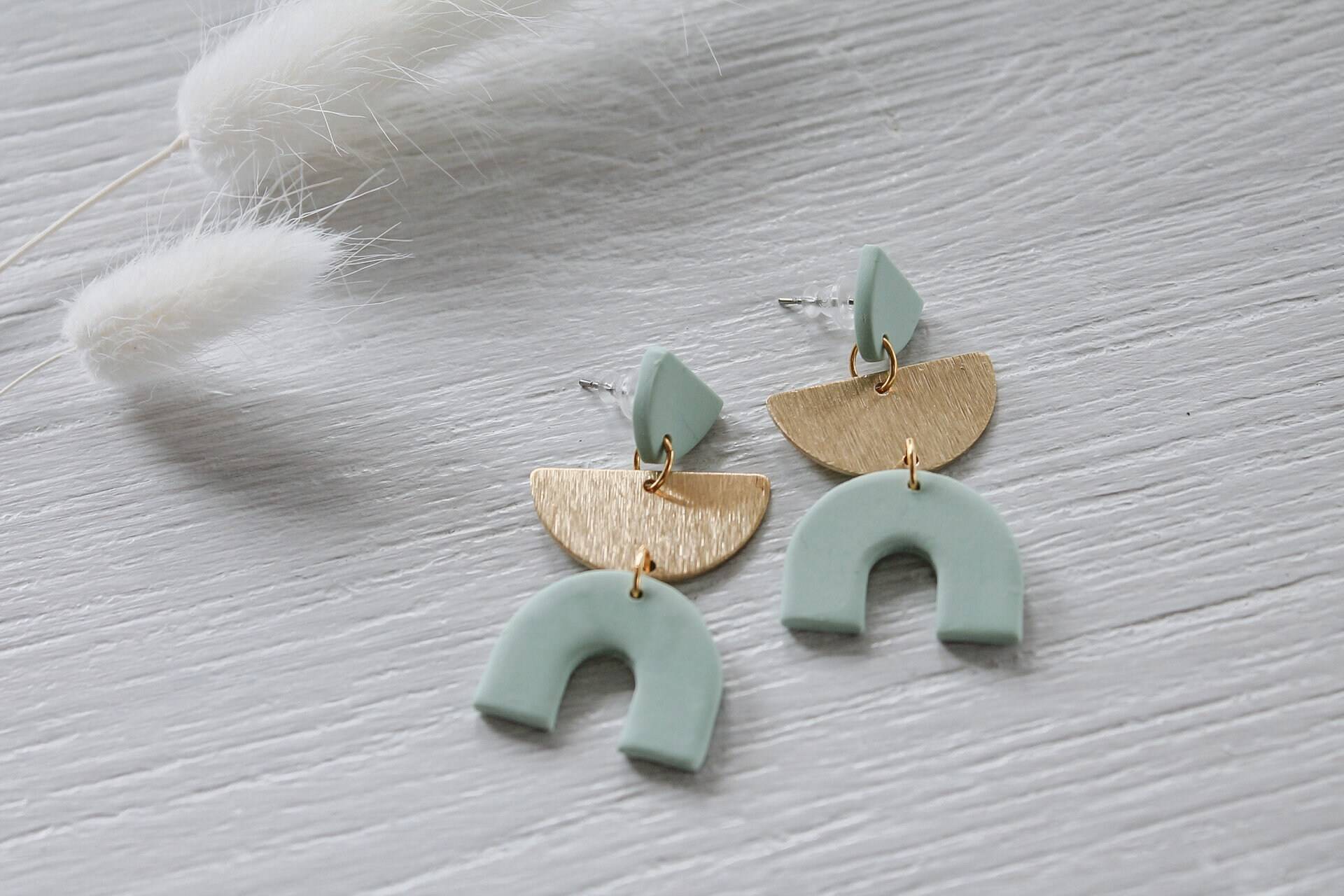 Aztec | Ohrringe Polymerclayohrringe Polymerclay Handgemacht Unikat Geometrisch Statementohrringe Boho von LESVARandCLAY