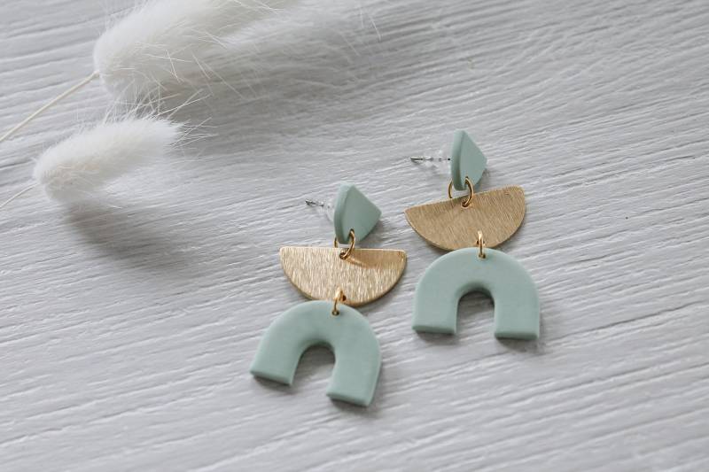 Aztec | Ohrringe Polymerclayohrringe Polymerclay Handgemacht Unikat Geometrisch Statementohrringe Boho von LESVARandCLAY