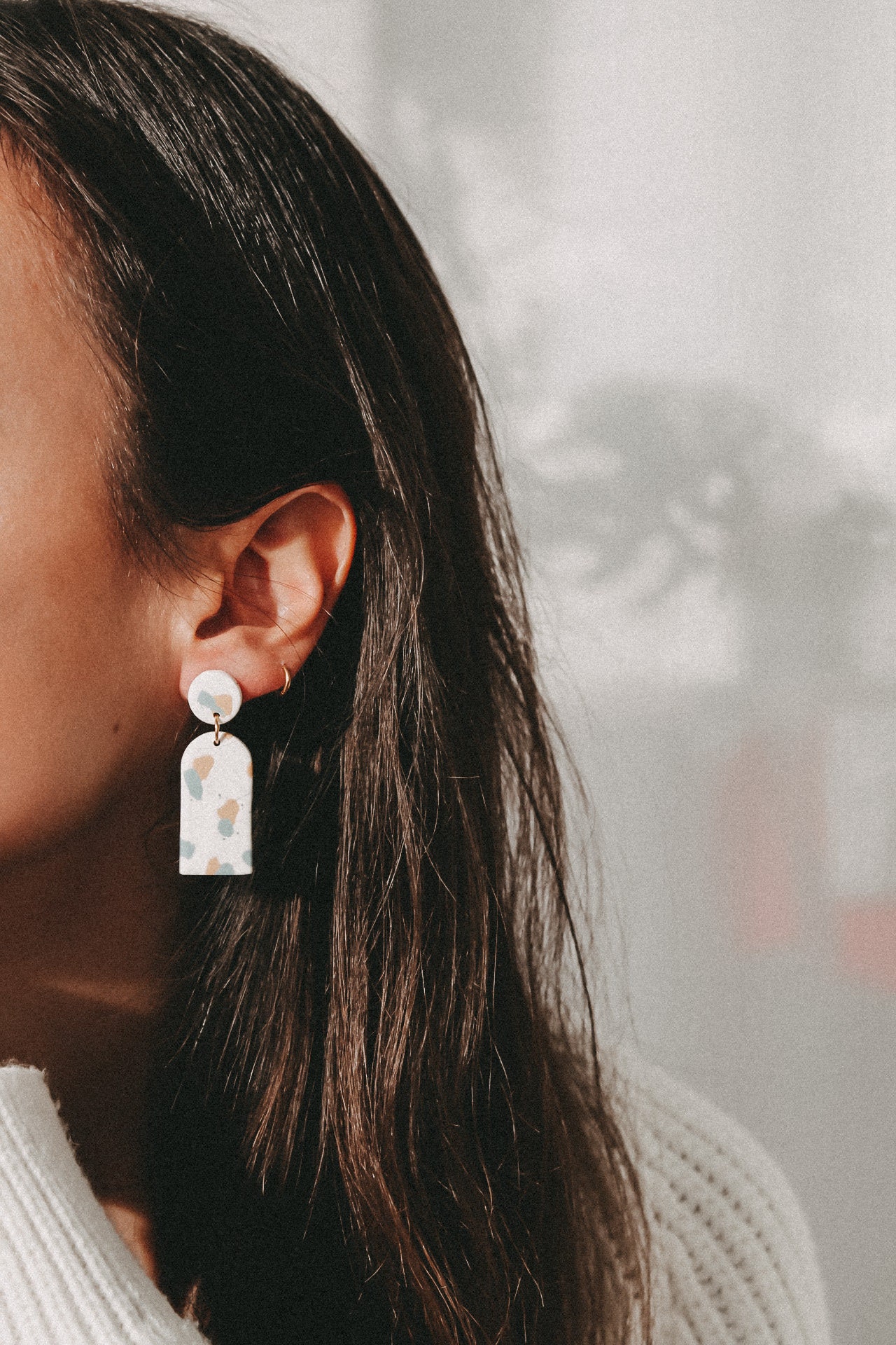 Terazzo I | Ohrringe Polymerclayohrringe Polymerclay Handgemacht Unikat Geometrisch Statementohrringe Boho von LESVARandCLAY