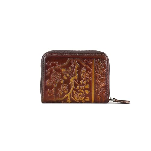LETEULO Damen-Geldbörse aus Leder mit Reißverschluss, Kartenorganizer, kleine Geldbörse mit 12 Kartenfächern, XBrown, Damen Kartenetui Ausweis Brieftasche Prägung Rose Retro LETEULO Damen-Geldbörse aus Leder mit Reißverschluss, Kartenorganizer, kleine Geldbörse mit 12 Kartenfächern, XBrown, Damen Kartenetui Ausweis Brieftasche Prägung Rose Retro von LETEULO