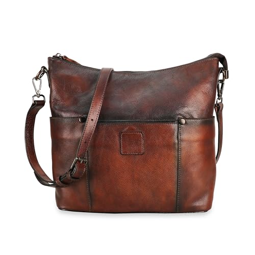 LETEULO Handtasche Damen mittelgroß umhängetasche Crossbody Bags leder Schultertasche für Frauen Shopper tasche mit verstellbarem Riemen Kaffee von LETEULO