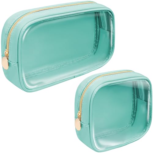 2-teiliges transparentes Make-up-Taschen-Set für Geldbörse, Nylon, große Kapazität, Kosmetiktasche, kleine süße Reißverschlusstasche, Geldbörse, adrette, Mini-TSA-genehmigt, Reise-Kulturbeutel, von LETGO