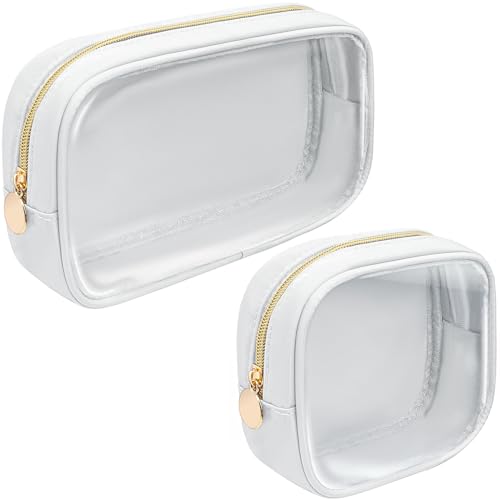 2-teiliges transparentes Make-up-Taschen-Set für Geldbörse, Nylon, große Kapazität, Kosmetiktasche, kleine süße Reißverschlusstasche, Geldbörse, adrette, Mini-TSA-genehmigt, Reise-Kulturbeutel, von LETGO