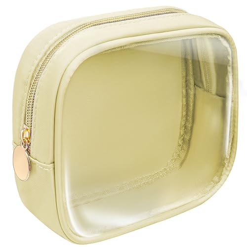 LETGO Transparente Mini-Make-up-Tasche aus Nylon für Geldbörse, Kosmetiktasche, kleine süße Reißverschlusstasche, Geldbörse, adrette, TSA-zugelassene Reise-Kulturtasche, Clutch, Make-up-Organizer für von LETGO