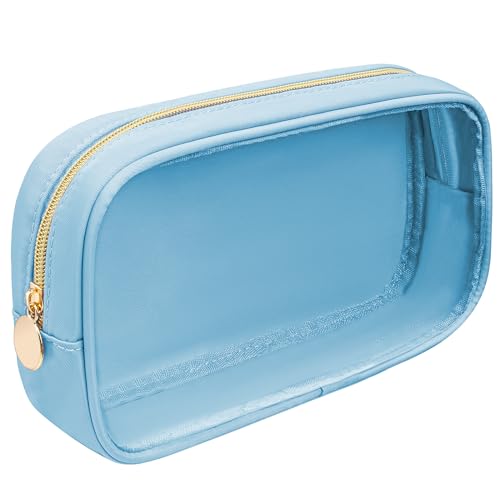 LETGO Transparente Mini-Make-up-Tasche aus Nylon für Geldbörse, Kosmetiktasche, kleine süße Reißverschlusstasche, Geldbörse, adrette, TSA-zugelassene Reise-Kulturtasche, Clutch, Make-up-Organizer für von LETGO