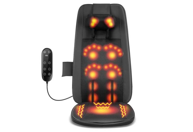 LETGOSPT Massagegerät Massagesitzauflage, Massageauflage Rücken- und Schultermassagegerät, Wärmefunktion und Vibration inkl. Fernbedienung - Ideal als Geschenk von LETGOSPT